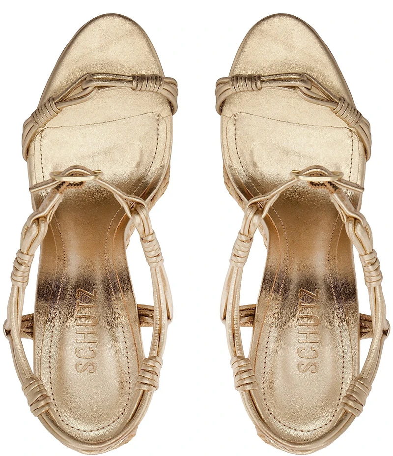 Schutz Nara Leather Espadrille Wedge Sandals