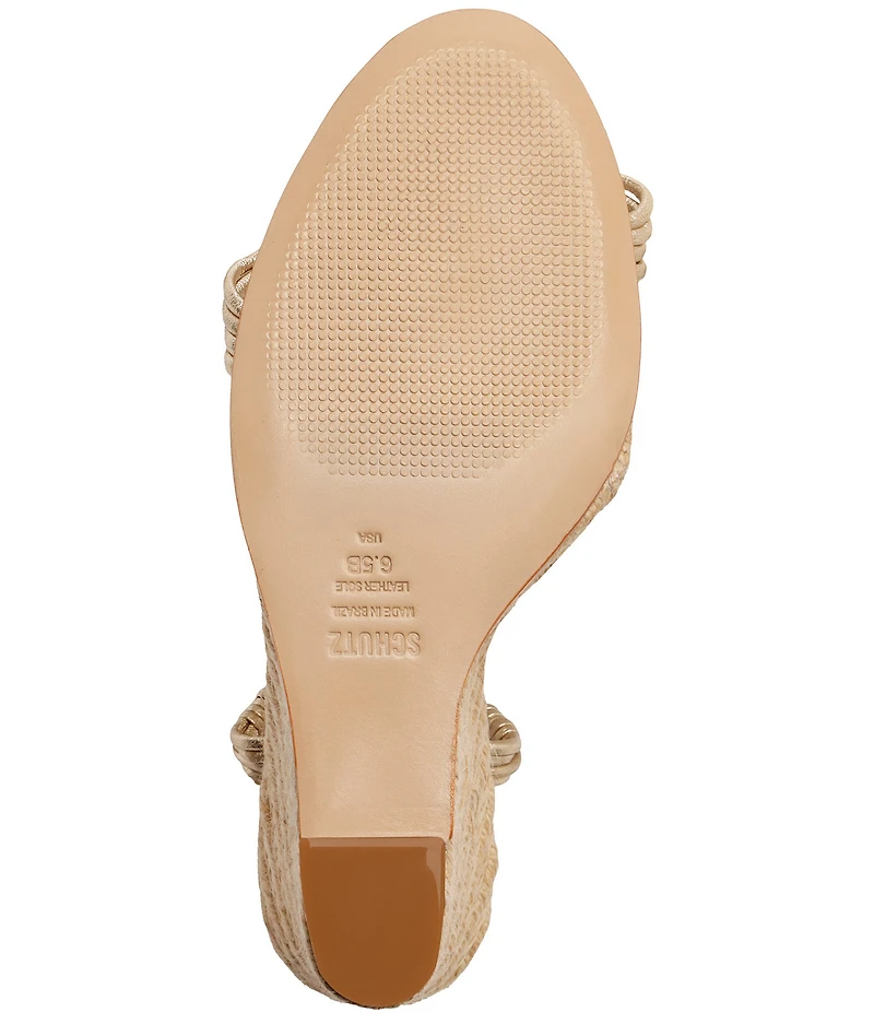 Schutz Nara Leather Espadrille Wedge Sandals
