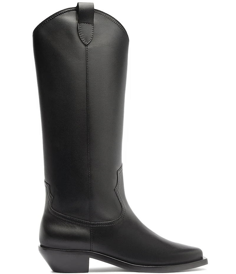 Schutz Nash Up Leather Pointed Toe Tall Western Boots