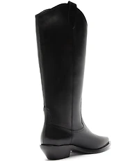Schutz Nash Up Leather Pointed Toe Tall Western Boots