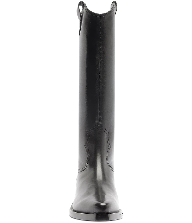 Schutz Nash Up Leather Pointed Toe Tall Western Boots