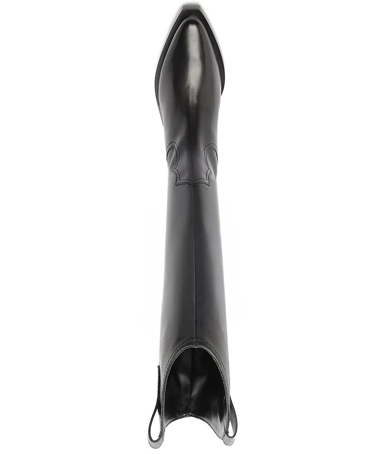Schutz Nash Up Leather Pointed Toe Tall Western Boots