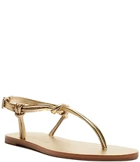 Schutz Nina Metallic Thong Flat Sandals