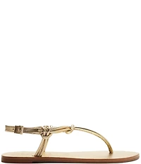 Schutz Nina Metallic Thong Flat Sandals