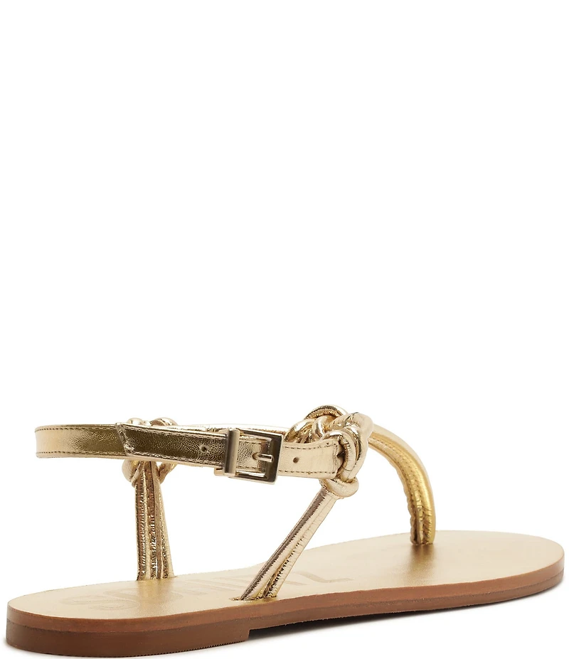 Schutz Nina Metallic Thong Flat Sandals