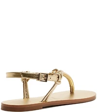 Schutz Nina Metallic Thong Flat Sandals