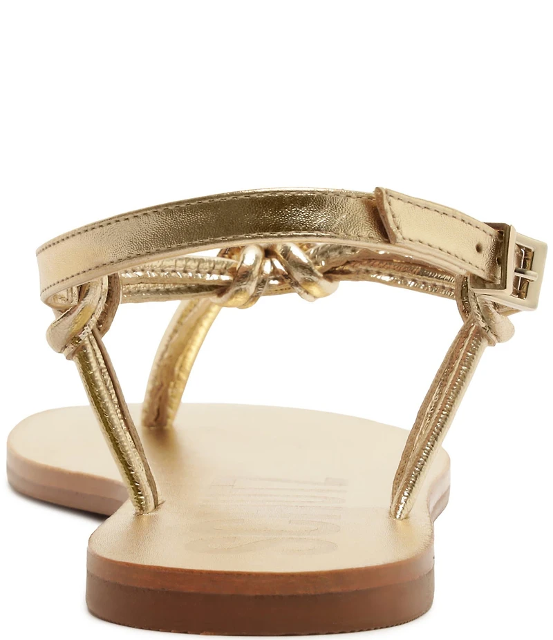 Schutz Nina Metallic Thong Flat Sandals