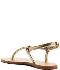 Schutz Nina Metallic Thong Flat Sandals