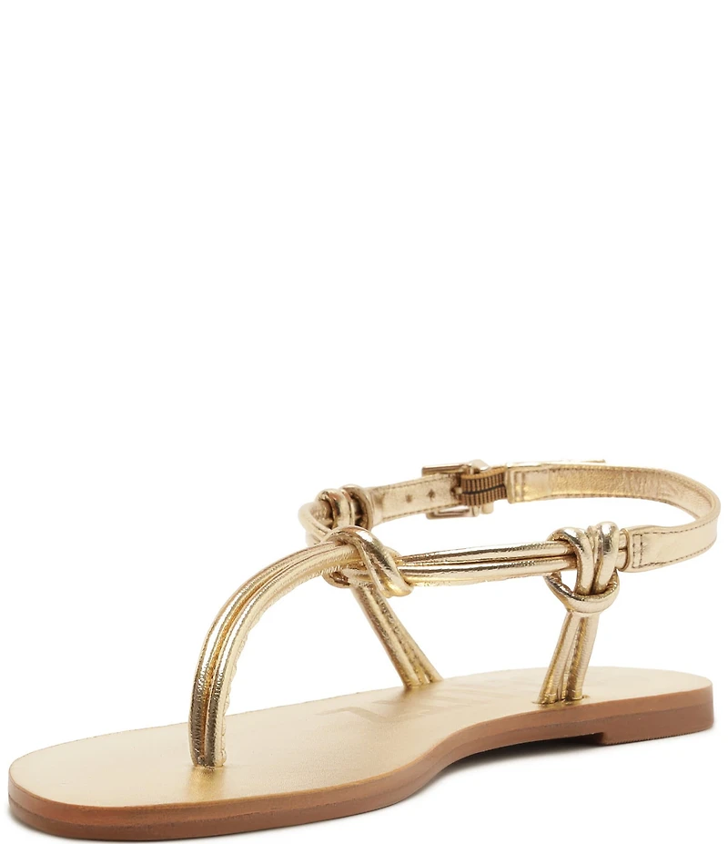 Schutz Nina Metallic Thong Flat Sandals