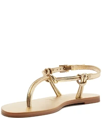 Schutz Nina Metallic Thong Flat Sandals