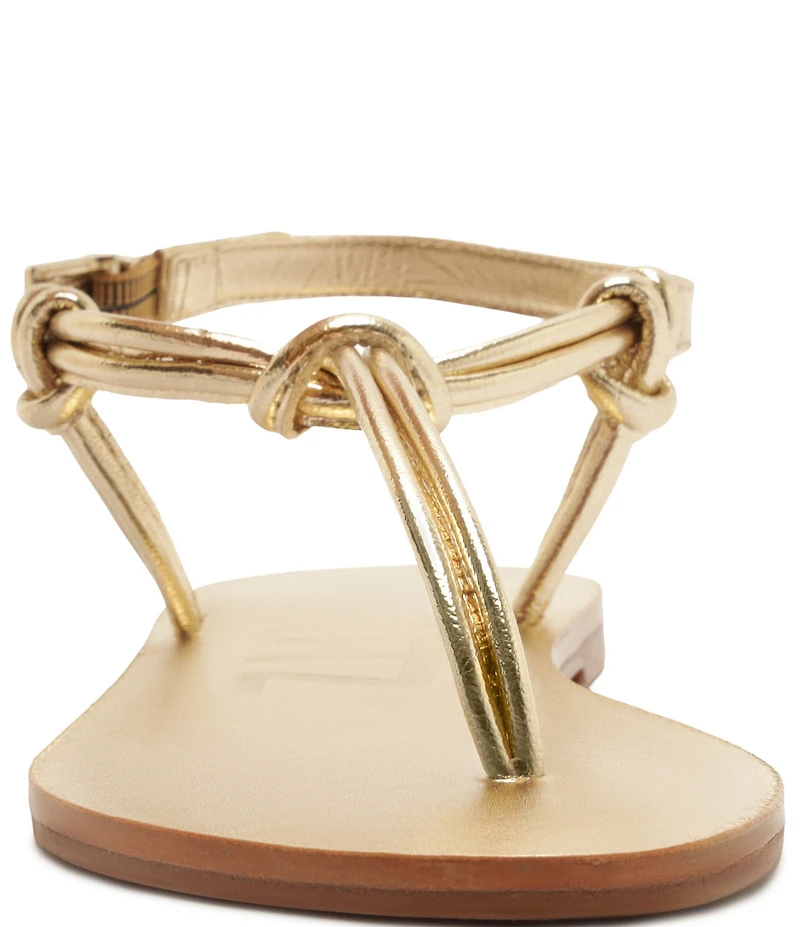 Schutz Nina Metallic Thong Flat Sandals