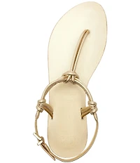 Schutz Nina Metallic Thong Flat Sandals