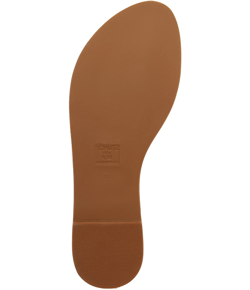 Schutz Nina Metallic Thong Flat Sandals