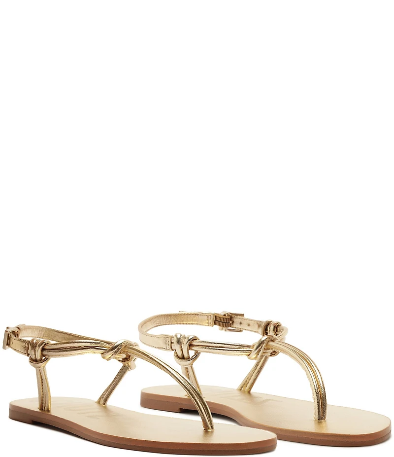 Schutz Nina Metallic Thong Flat Sandals