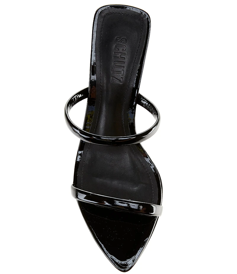 Schutz Nylle Patent Leather Dress Slides