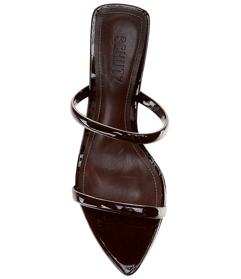 Schutz Nylle Patent Leather Dress Slides