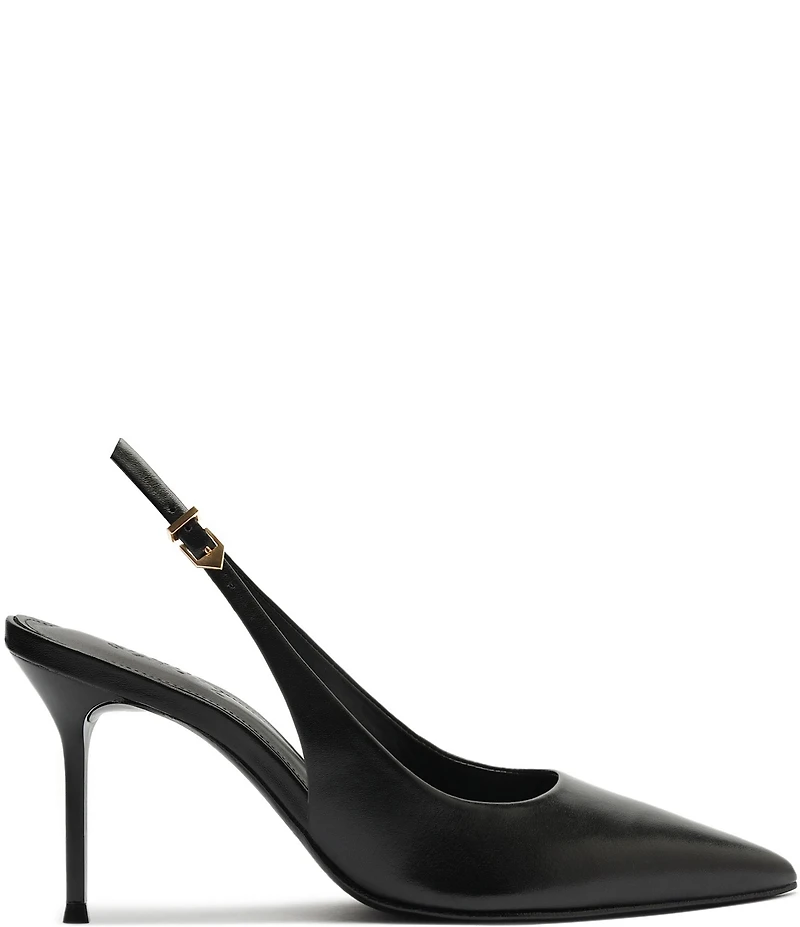 Schutz Paola Leather Pointed Toe Slingback High Heel Pumps
