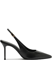 Schutz Paola Leather Pointed Toe Slingback High Heel Pumps