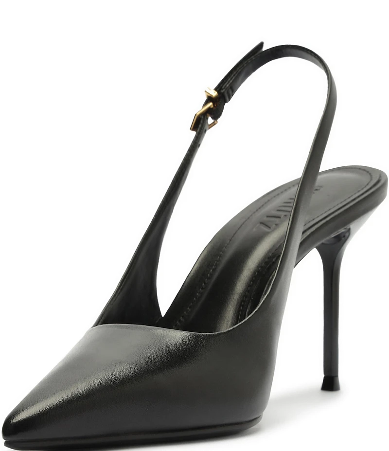 Schutz Paola Leather Pointed Toe Slingback High Heel Pumps