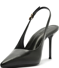 Schutz Paola Leather Pointed Toe Slingback High Heel Pumps