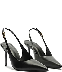 Schutz Paola Leather Pointed Toe Slingback High Heel Pumps