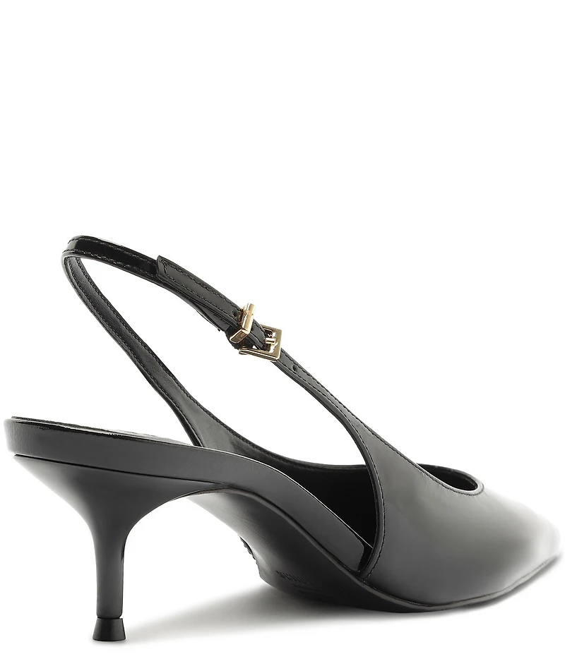 Schutz Paola Mid Patent Leather Pointed Toe Slingback Pumps