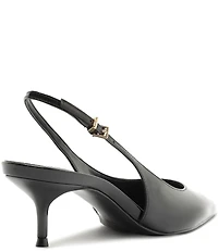 Schutz Paola Mid Patent Leather Pointed Toe Slingback Pumps
