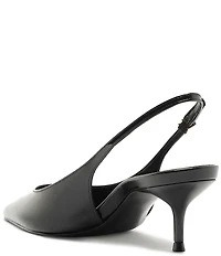Schutz Paola Mid Patent Leather Pointed Toe Slingback Pumps