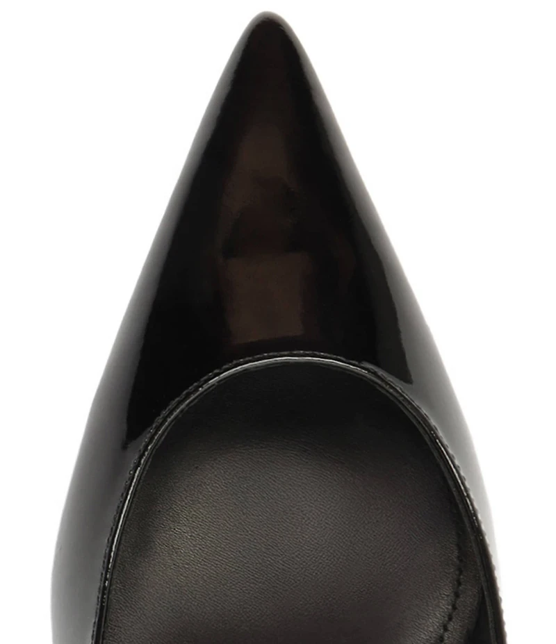 Schutz Paola Mid Patent Leather Pointed Toe Slingback Pumps