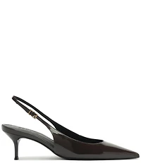 Schutz Paola Mid Patent Leather Pointed Toe Slingback Pumps