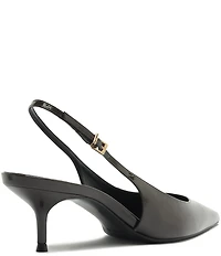 Schutz Paola Mid Patent Leather Pointed Toe Slingback Pumps