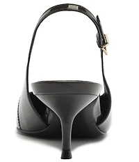Schutz Paola Mid Patent Leather Pointed Toe Slingback Pumps