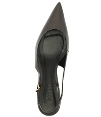 Schutz Paola Mid Patent Leather Pointed Toe Slingback Pumps