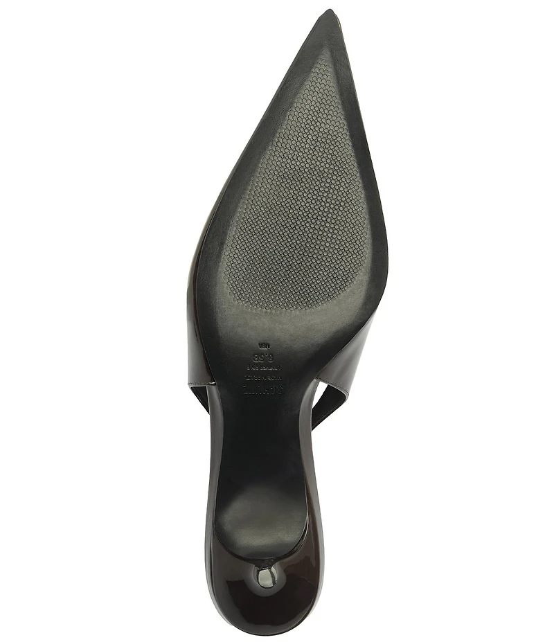 Schutz Paola Mid Patent Leather Pointed Toe Slingback Pumps