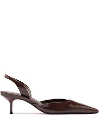 Schutz Paola Patent Leather Pointed Toe Mid Stiletto Pumps