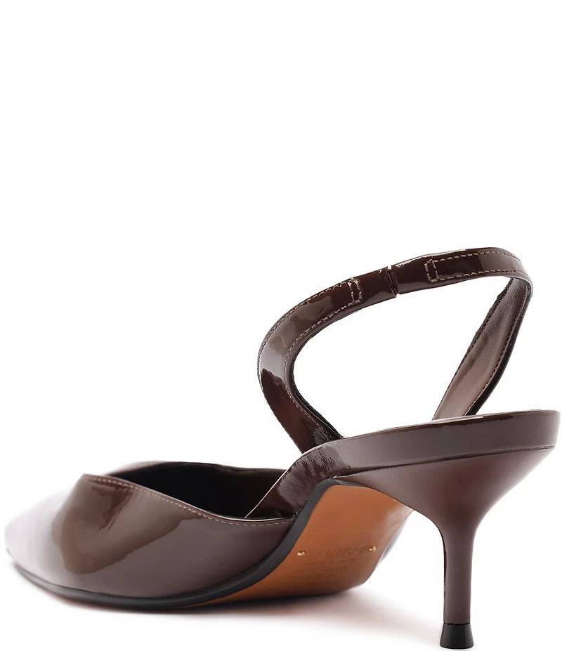 Schutz Paola Patent Leather Pointed Toe Mid Stiletto Pumps