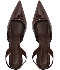 Schutz Paola Patent Leather Pointed Toe Mid Stiletto Pumps