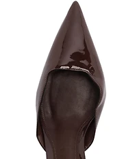 Schutz Paola Patent Leather Pointed Toe Mid Stiletto Pumps