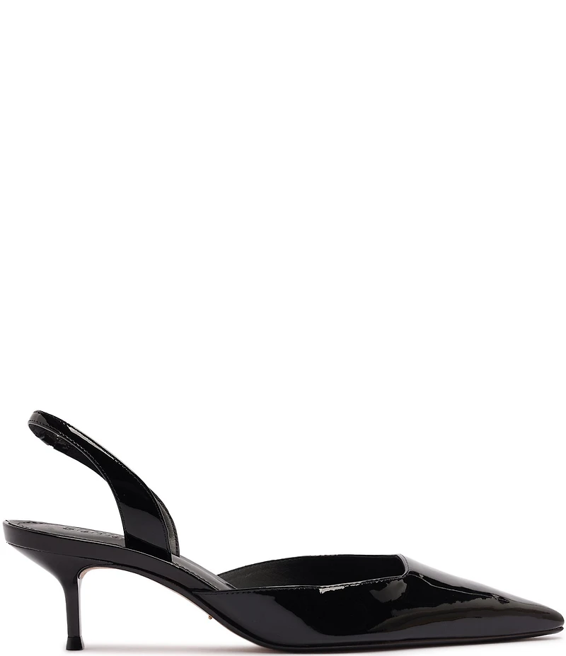 Schutz Paola Patent Leather Pointed Toe Mid Stiletto Pumps