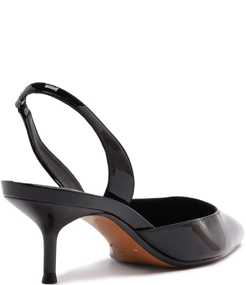 Schutz Paola Patent Leather Pointed Toe Mid Stiletto Pumps