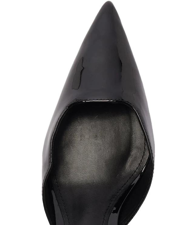 Schutz Paola Patent Leather Pointed Toe Mid Stiletto Pumps at