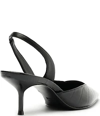 Schutz Paola Croco Patent Leather Slingback Pumps