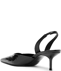Schutz Paola Croco Patent Leather Slingback Pumps