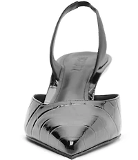 Schutz Paola Croco Patent Leather Slingback Pumps