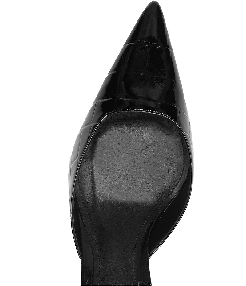 Schutz Paola Croco Patent Leather Slingback Pumps