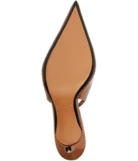 Schutz Paola Snake Printed Leather Slingback Pointed Toe Dress Pumps