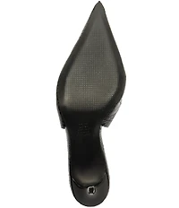 Schutz Paola Snake Printed Leather Slingback Pointed Toe Dress Pumps