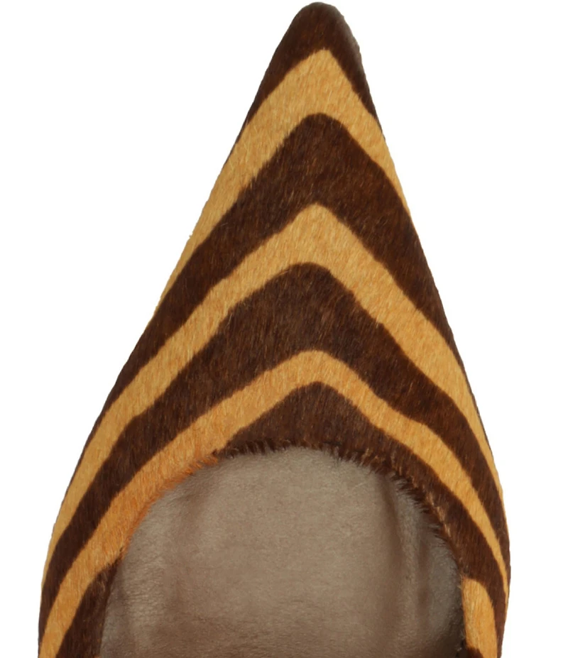 Schutz Paola Zebra Print Haircalf Slingback High Heel Pumps