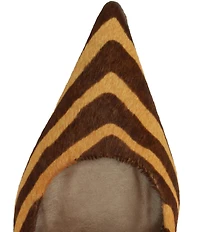 Schutz Paola Zebra Print Haircalf Slingback High Heel Pumps