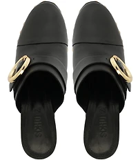 Schutz Piper Leather Block Heel Platform Clogs
